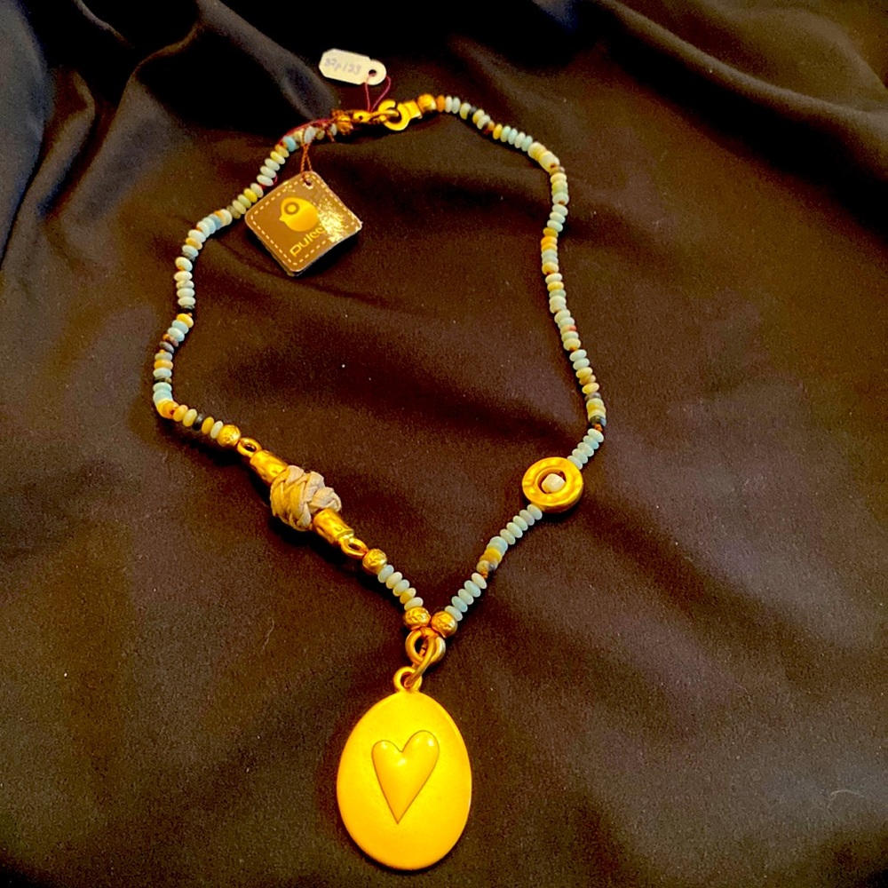 Katie’s gold and stone necklace